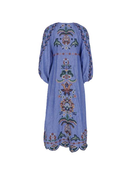 FARM RioAbito corto Garden Tapestry con ricamo FARM Rio | 34907726051 GARDEN TAPESTRY BLUE